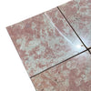 Polished Rosé Aurora Marble 12X12 tiles with reddish-pink color and white gray veining
