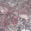 4-inch square Rosetta Storm Marble tile with pink and gray veining