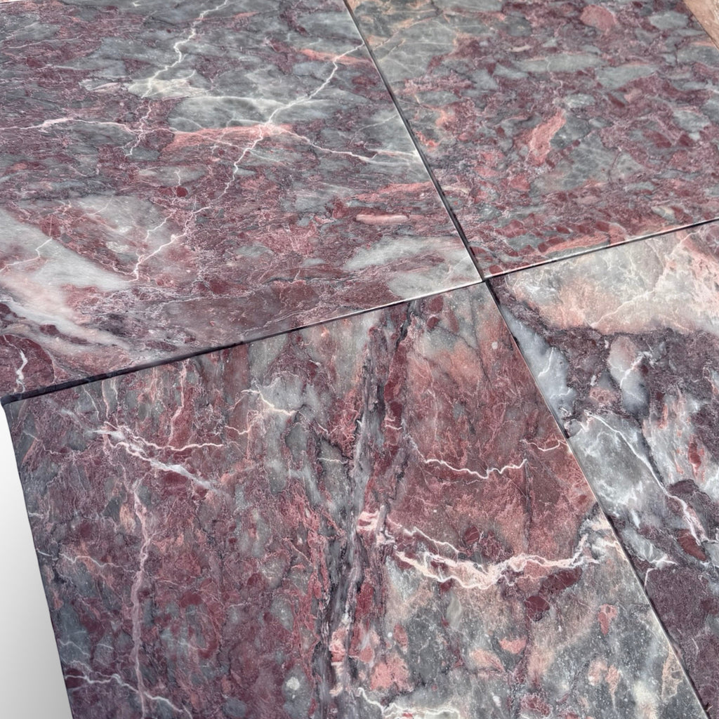Rosetta Storm Marble 12x12 polished tile with pink gray veining