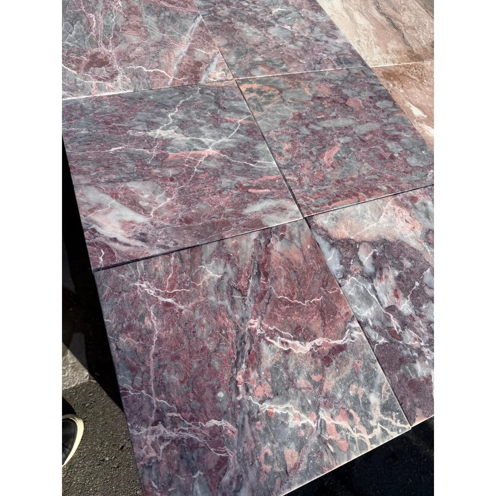 Polished Rosetta Storm Marble 12x12 Green and Pink Tile Floor