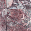Pink and gray Rosetta Storm Marble coaster set with veining, 12x12 polished