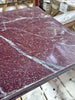 Polished Rosso Laguna Marble slab with dark red color and white gray veining
