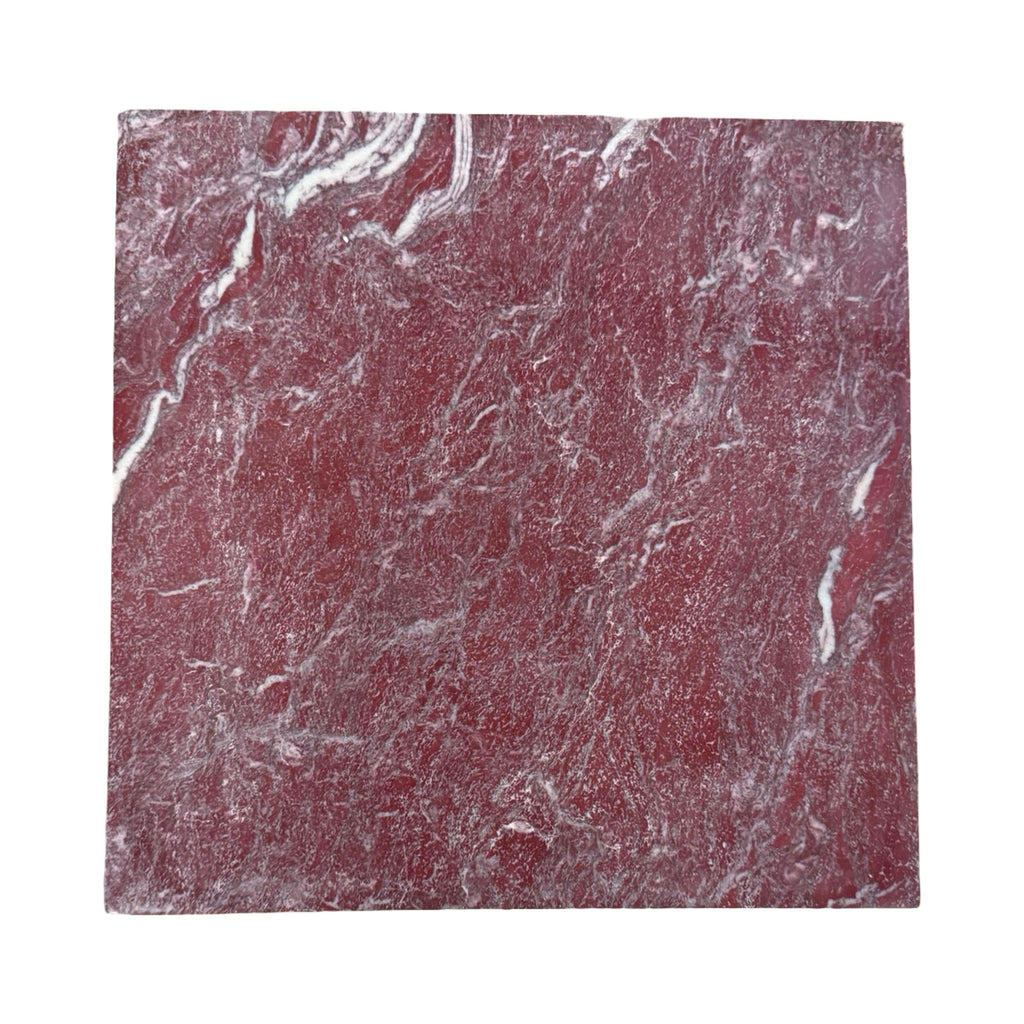 Red marble slab with white and gray veining from Rosso Laguna Marble collection