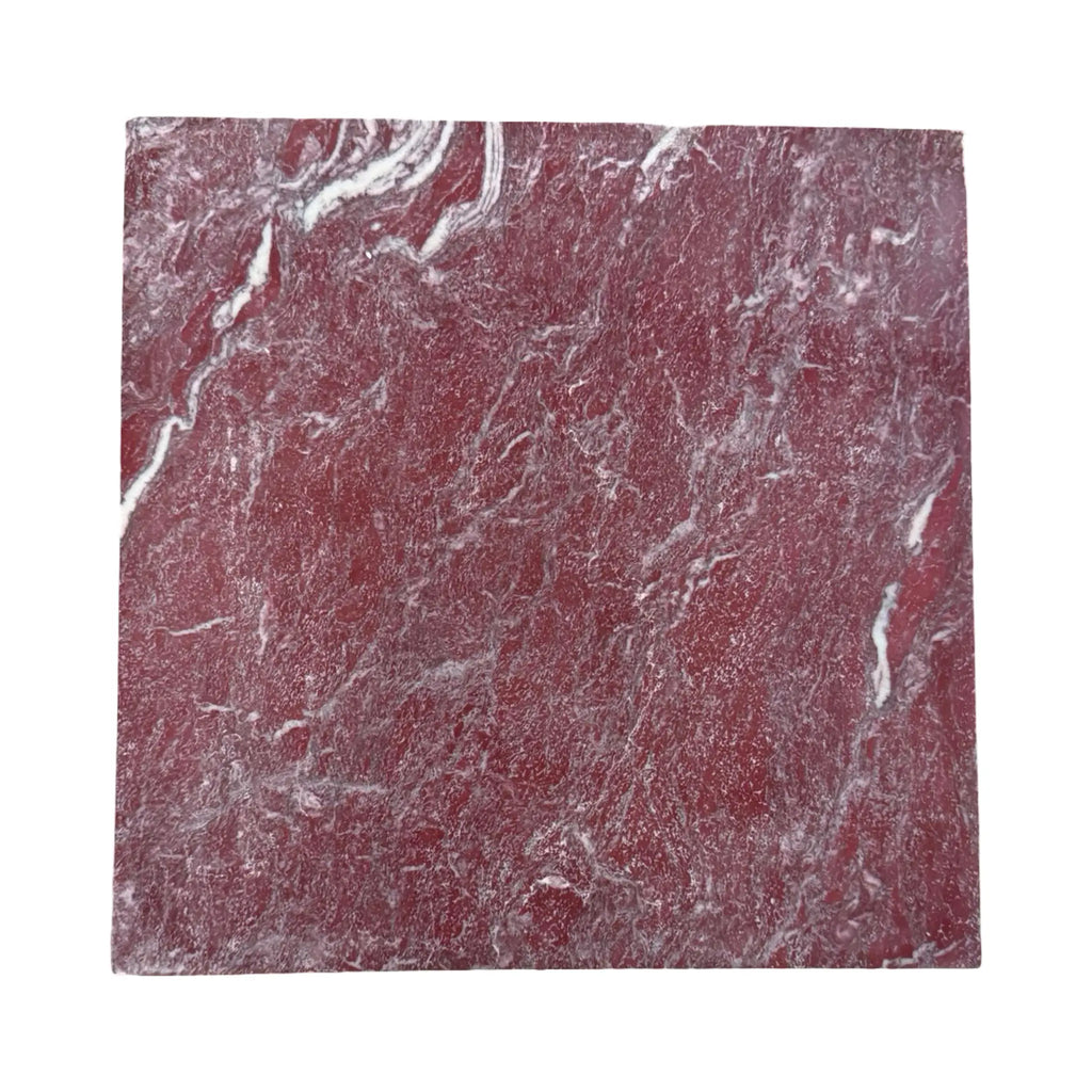Red marble slab with white and gray veining from Rosso Laguna Marble collection