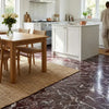 Dark polished 12x12 rosso levanto breccia vino marble floor tile with white veining on dark marble background