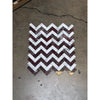 Rosso Levanto and Italian Statuary polished-honed 1x4 herringbone mosaic marble tile panel with white burgundy and gold accents