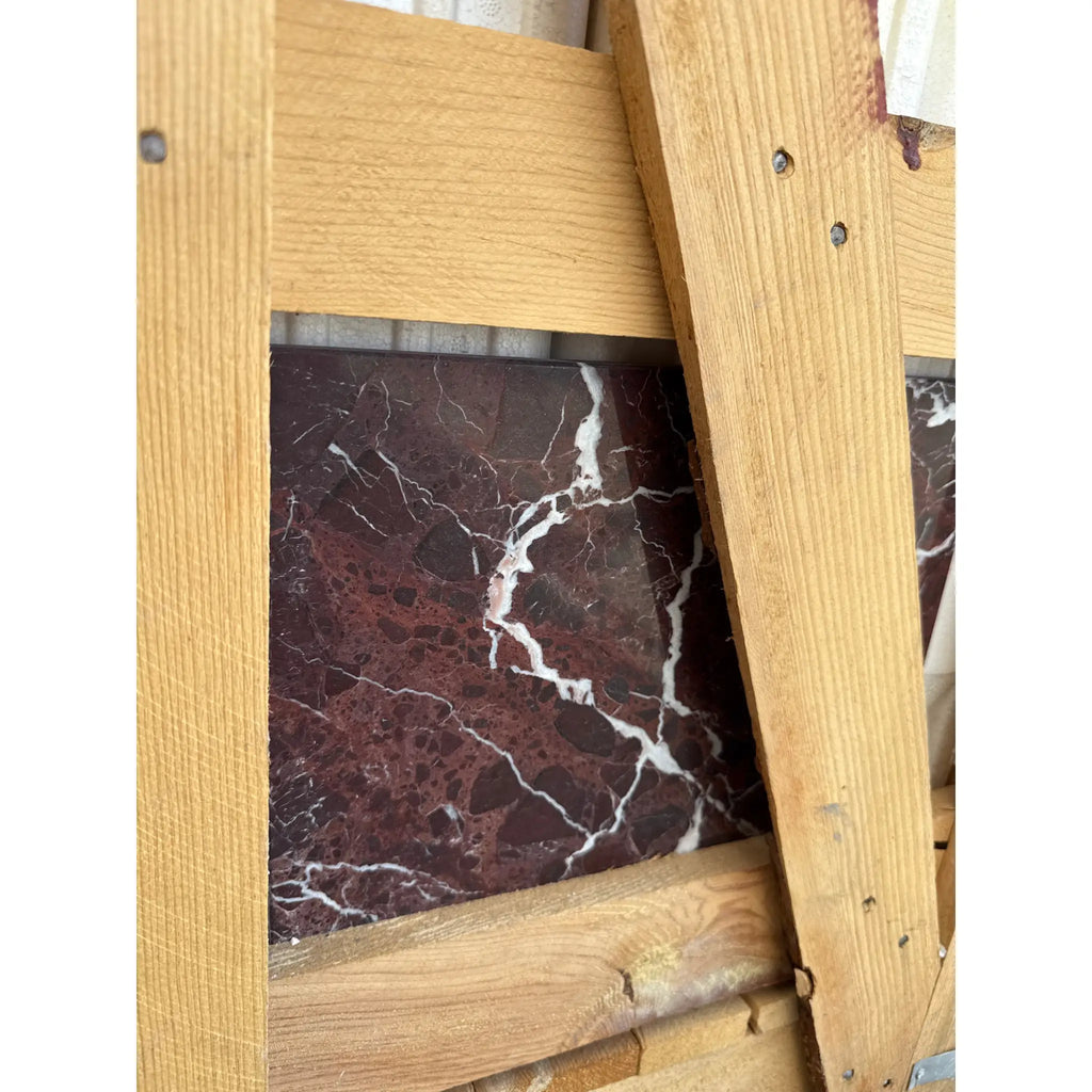 Rosso Levanto Marble 12X12 Polished Maroon tile with elegant white veining