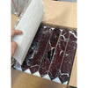 Polished Rosso Levanto picket mosaic marble tile with deep burgundy and white veining