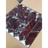 Polished Rosso Levanto picket mosaic marble tile with deep red and white veins