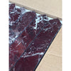 Polished Rosso Levanto picket mosaic marble tile with deep red and white veining