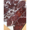Rich burgundy Rosso Levanto picket mosaic marble tile, polished with white veins in diagonal pattern