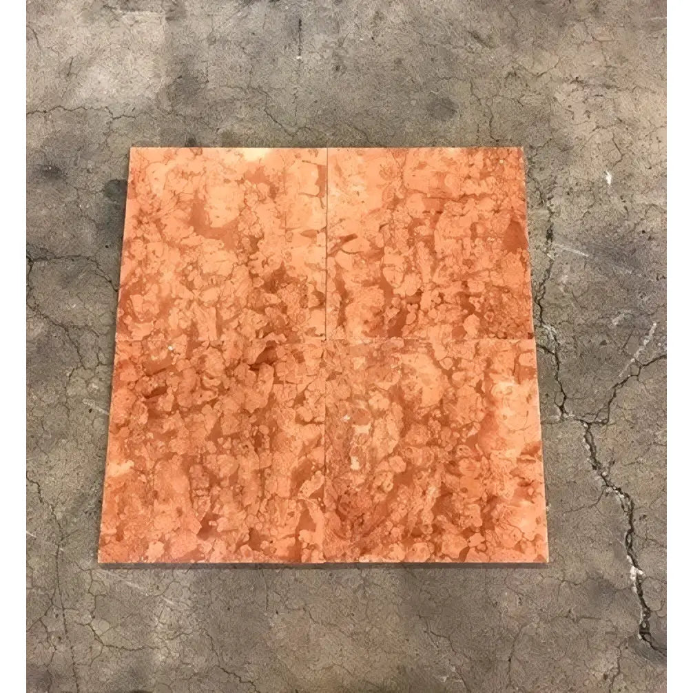 Rosso Verona marble 12x12 honed-polished orange marble tile with a swirling veined pattern for flooring and walls