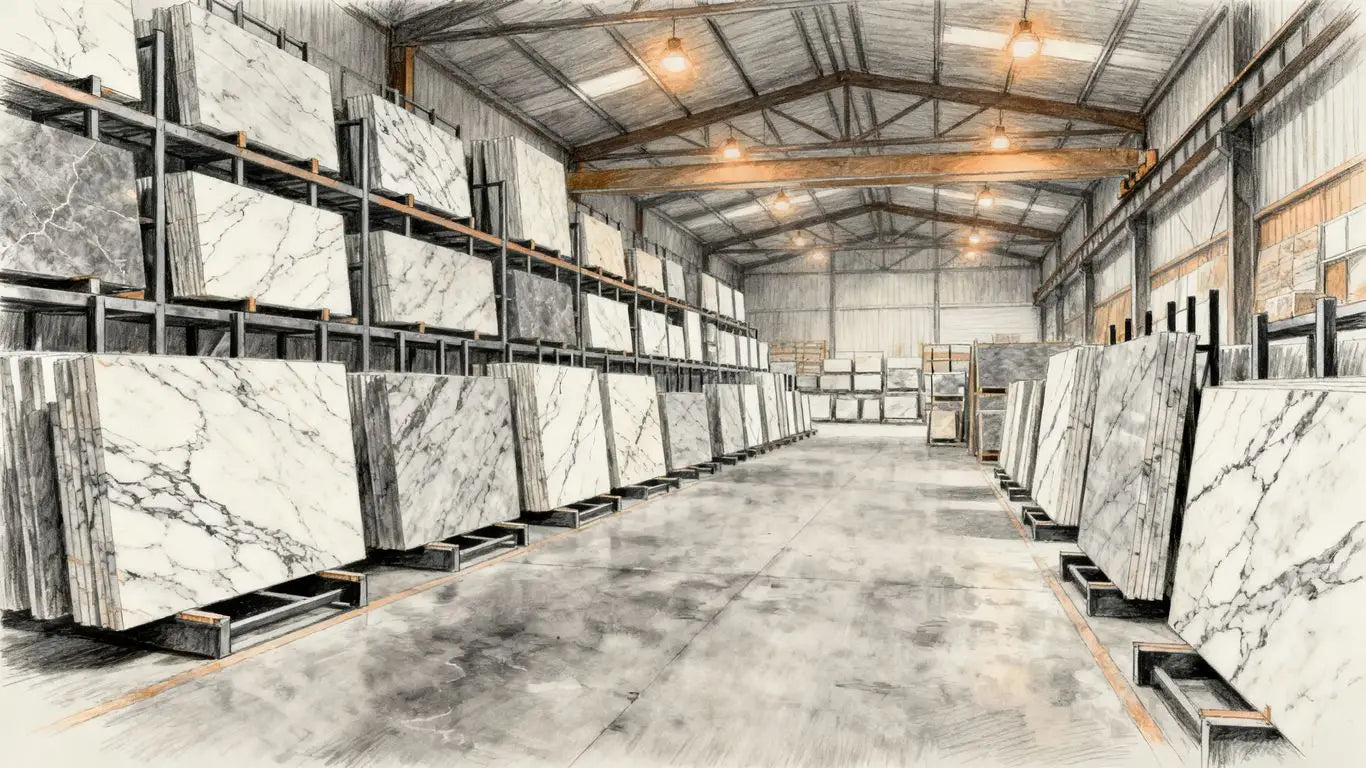 Warehouse stone tile selection