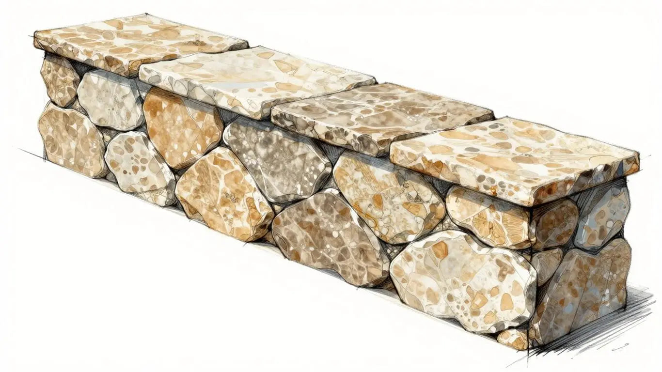Scabos travertine pool coping sketch