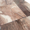 Sahara Ember Marble 12x12 polished brown tile with natural veining and grout lines