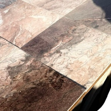 Sahara Ember Marble 12x12 polished ceramic tile with glossy brown beige pattern