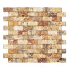 Rectangular travertine mosaic tile from Scabos Travertine 1X2 Brick Mosaic collection