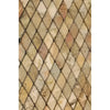 Diamond-patterned Scabos Travertine 1X2 mosaic tile in tumbled finish