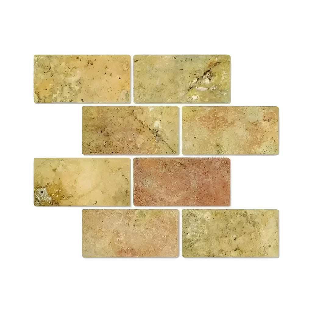 Scabos Travertine 3X6 Tumbled Rectangular Tiles in Natural Stone Finish