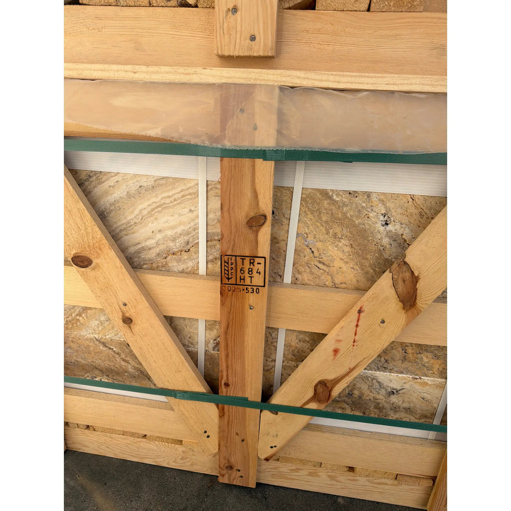 Scabos Autumn Leaves Travertine Versailles set with TR-684 HT beam label