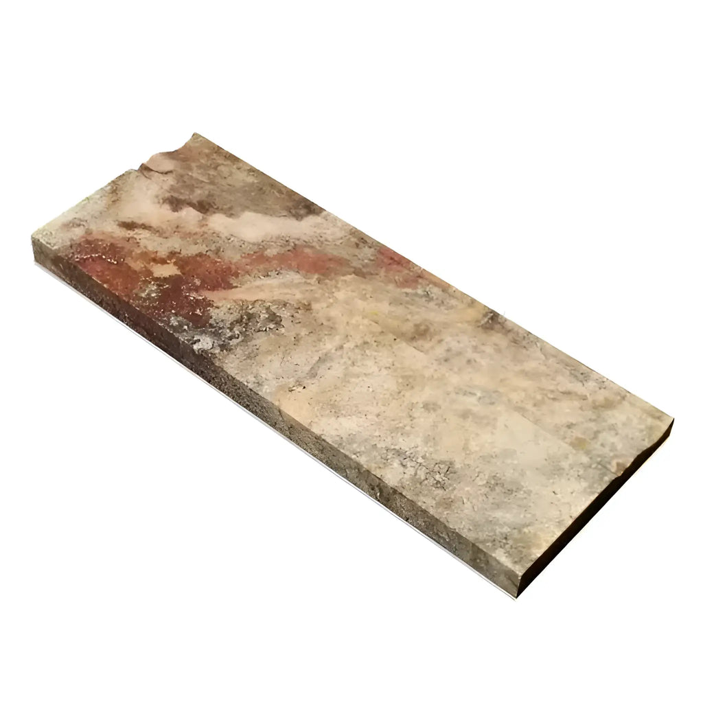 Scabos Travertine 5X12 Baseboard Trim Liner Honed Rectangular Stone Tile
