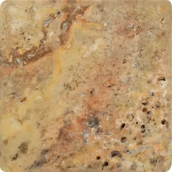 Textured Scabos Travertine 6X6 Tumbled tile surface showcasing natural stone beauty