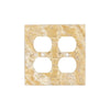 Four-gang marble outlet cover for Scabos Travertine Double DUPLEX Switch Wall Plate