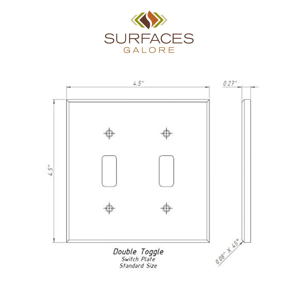 Diagram of Double Toggle Switch Plate for Scabos Travertine Wall Plate