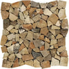 Irregular earth-toned stone mosaic tile for Scabos Travertine Flat Pebble design
