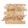 Scabos Travertine Random Strip Mosaic Honed tile showcasing elegant earthy tones