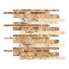 Scabos Travertine Random Strip Mosaic Honed tile displaying elegant travertine mosaic design