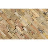 Herringbone pattern of Scabos Travertine Random Strip Mosaic Tumbled tiles