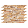 Scabos Travertine Random Strip Mosaic Tumbled showcasing split face mosaic tile