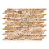 Scabos Travertine Random Strip Mosaic Tumbled showcasing elegant travertine tile design