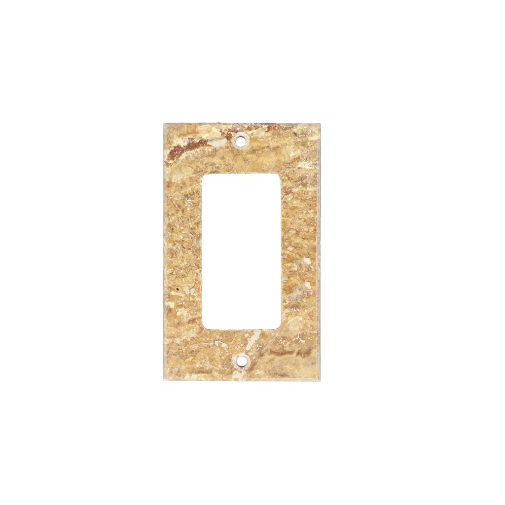 Scabos Travertine Single ROCKER Plate featuring a stone-textured decorator wall plate