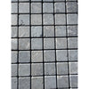 Seagrass Limestone 1x1 tumbled mosaic with gray stone veining and textured surface