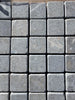 Seagrass Limestone 1x1 Mosaic Tumbled: gray stone pavers with textured veining