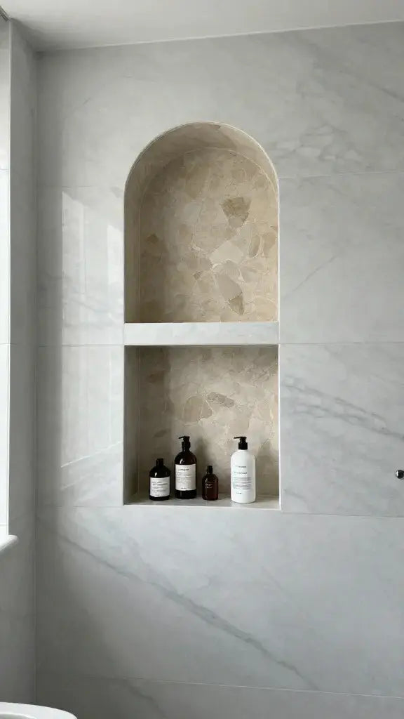 Arched Niches Lined with Tumbled Marble