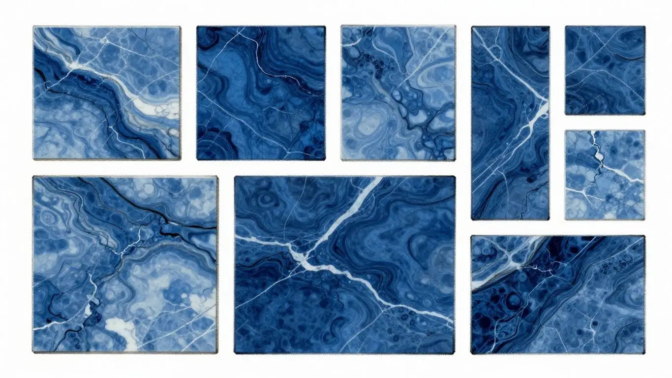Blue marble collection sketch for luxury interiors