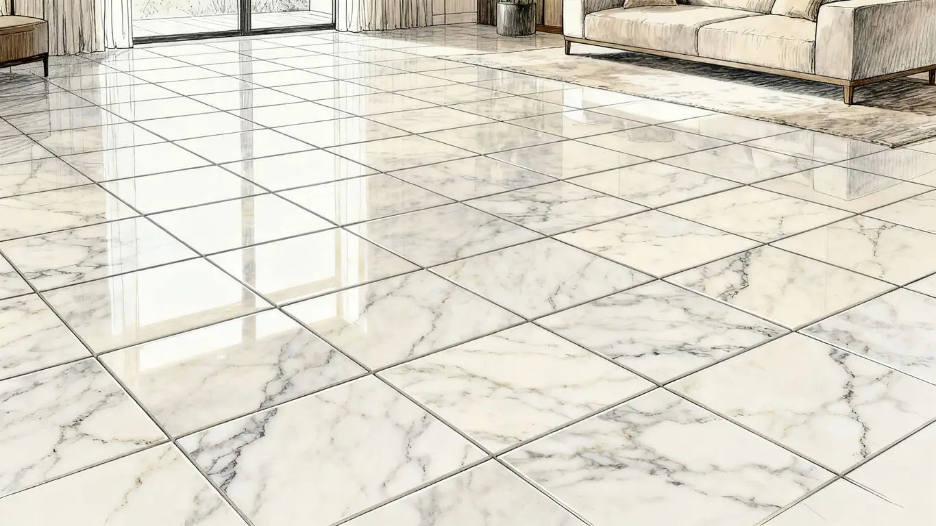 Versatile marble floor tiles