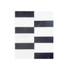 Black and white striped tiles from Siena in Bianco Dolomite and Nero Marquina set