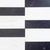 Black and white striped pattern on Siena in Bianco Dolomite and Nero Marquina set