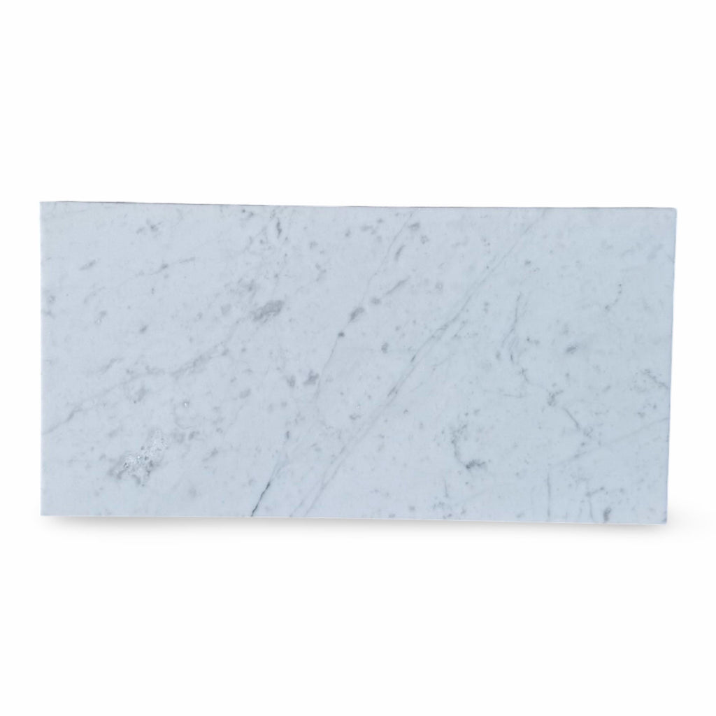 Rectangular white marble slab from Siena in Carrara White and Nero Marquina set