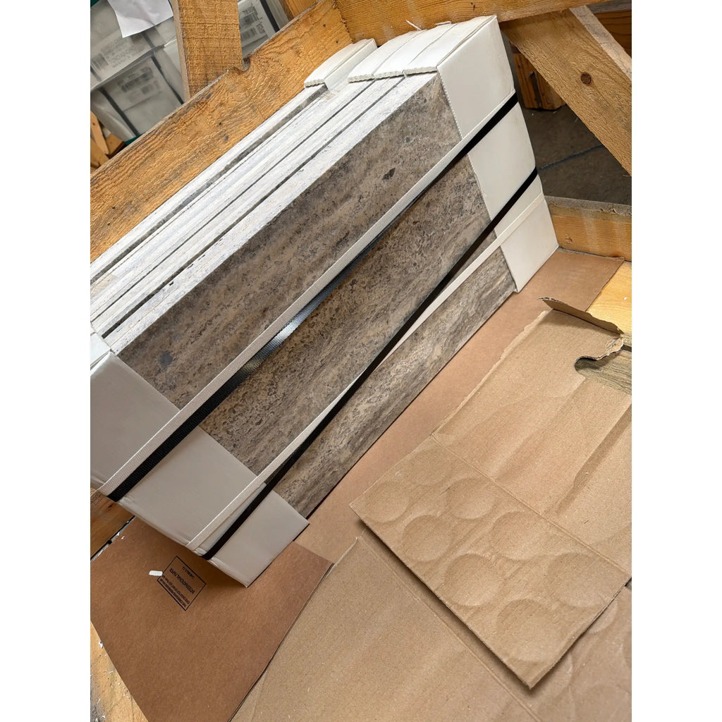 Silver Gray Travertine 12x24 Vein-Cut Filled Honed-Polished Tile