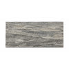 Silver gray travertine 12x24 vein-cut tile with gray stone, natural veining, and a matte filled honed-polished finish