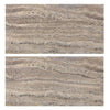 Two Silver Gray Travertine 12X24 Tile slabs, Vein-Cut, Filled, Honed-Polished finish