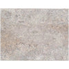 Textured gray stone slab of Silver Gray Travertine 16X24 Tile Unfilled Brushed Edge