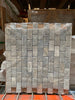 Silver Gray Travertine 1x2 Brick Mosaic Tumbled Tile Panel