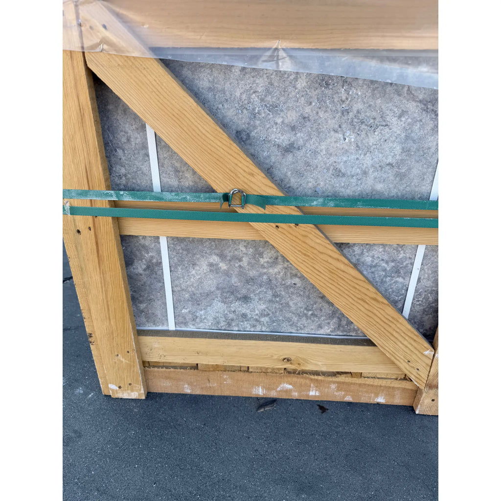 Crated gray travertine stone slab for tiling in Silver Gray 24X24 Tile Filled and Honed