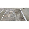 Rectangular Silver Travertine 24X24 tile flooring with a filled and honed finish